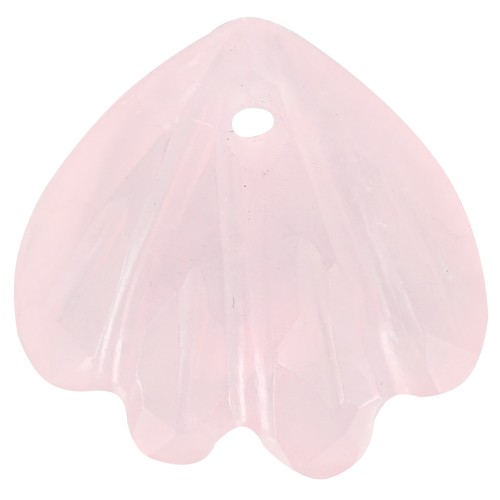 Sequin coquillage 12 mm en pierre gemme - Quartz Rose x1