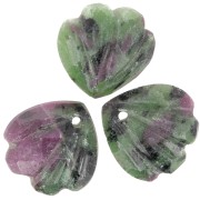 Sequin coquillage 12 mm en pierre gemme - Rubis Zoisite x1