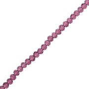Perles rondelles facettées - rondes aplaties - 6x5 mm Amethyst x40cm