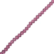 Perles rondelles facettées - rondes aplaties - 6x5 mm Amethyst x40cm