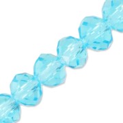 Perles rondelles facettées - rondes aplaties -6x4 mm Aquamarine x40cm|raw }}