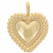 Pendentif coeur travaillé 13x10 mm - Plaqué Or 3 microns x1|raw }}