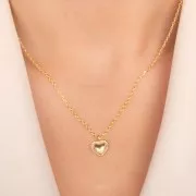 Pendentif coeur travaillé 13x10 mm - Plaqué Or 3 microns x1