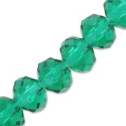 Perles rondelles facettées - rondes aplaties -6x5 mm Emerald x41cm