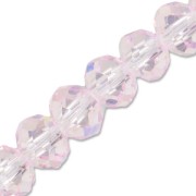 Perles rondelles facettées - rondes aplaties -6x4 mm Light Rose x40cm|raw }}