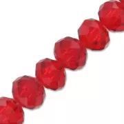 Perles rondelles facettées - rondes aplaties -6x4 mm Siam x40cm