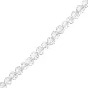 Perles rondelles facettées - rondes aplaties 4x3.5 mm - Crystal x30cm