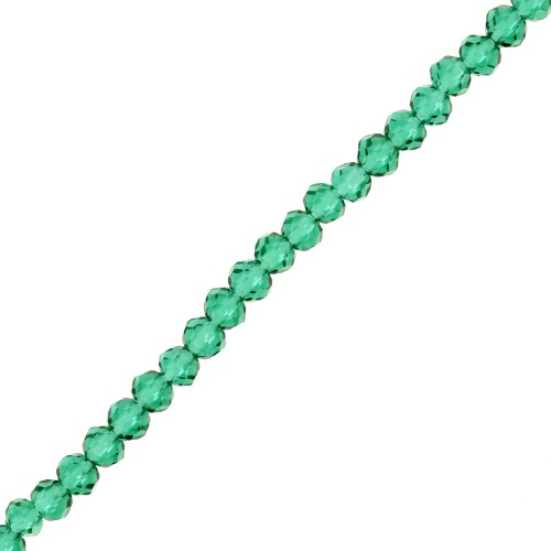 Perles rondelles facettées - rondes aplaties 4x3.5 mm - Emerald x40cm