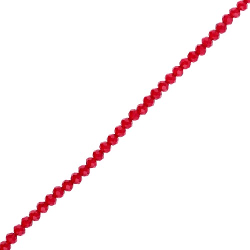 Perles rondelles facettées - rondes aplaties 4x3.5 mm - Light Siam x41cm