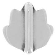 Poussoir slider fleur de lotus pour lacet 10 mm Placage Argent fin vieilli x1