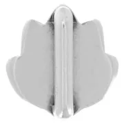 Poussoir slider fleur de lotus pour lacet 10 mm Placage Argent fin vieilli x1