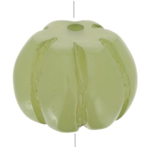 Perle citrouille 12 mm résine opaque - Olive x1