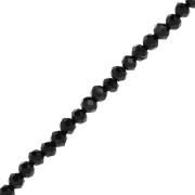 Perles rondelles facettées - rondes aplaties 4.5x4 mm - Jet x43cm