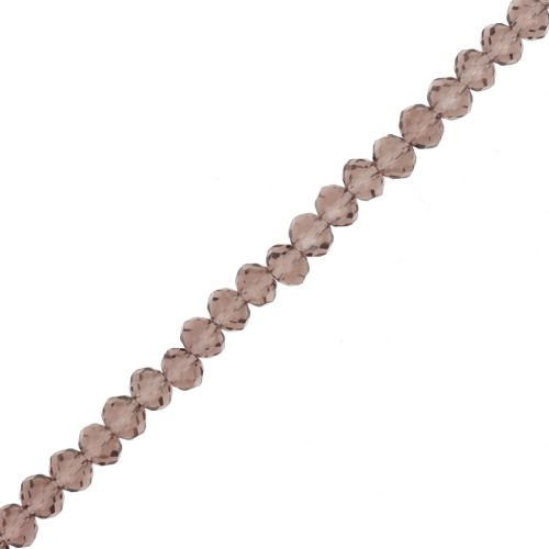 Perles rondelles facettées - rondes aplaties 4x3.5 mm Black Diamond x40cm