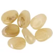 Perles plates irrégulières 18x13 mm en acrylique - Kaki marbré x10