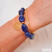 Perles plates irrégulières 18x13 mm en acrylique - Olive marbré x10