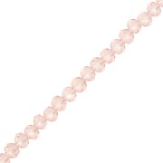 Perles rondelles facettées - rondes aplaties - 4x3.5 mm Light Rose x40cm