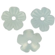 Coupelles Fleur 11 mm en acrylique - Bleu gris irisé x12|raw }}