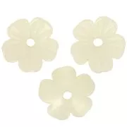 Coupelles Fleur 11 mm en acrylique - Jaune clair irisé x12