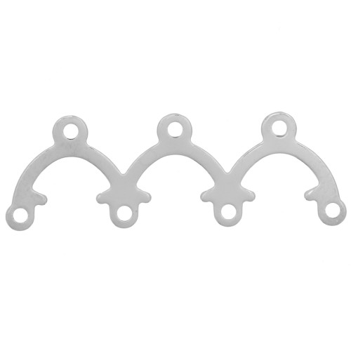 Intercalaires 3 ponts 25x8,5 mm Argenté x10