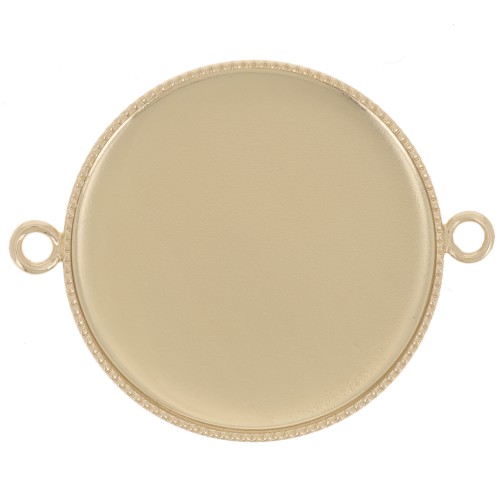 Intercalaire serti pour cabochon fond plat 25 mm Doré x1
