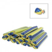 Cane en pâte polymère 6x50 mm Poisson Bleu/Jaune x1|raw }}