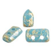 Perles en verre Piros® par Puca® 2x5 mm - Opaque Aqua Gold Splash x10g|raw }}