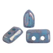 Perles en verre Piros® par Puca® 2x5 mm - Opaque Aqua Bronze x10g