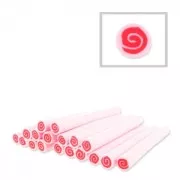 Cane en pâte polymère 5x50 mm Roulé à la Framboise x1