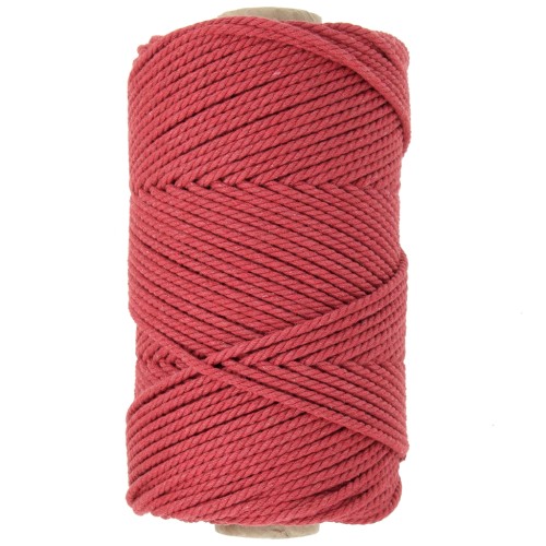Bobine de cordon en coton pour macramé 2 mm - Brique x100m