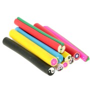 Assortiment de canes en pâte polymère 5x50 mm Kawaii x10