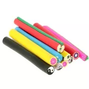 Assortiment de canes en pâte polymère 5x50 mm Kawaii x10