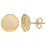 Clous d'oreilles ronds pour cabochon 8 mm - Gold Filled Or laminé x2