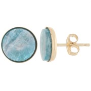 Clous d'oreilles ronds pour cabochon 8 mm - Gold Filled Or laminé x2