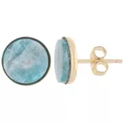 Clous d'oreilles ronds pour cabochon 8 mm - Gold Filled Or laminé x2