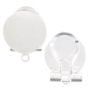 Clips plateau avec anneau 12 mm argenté x2