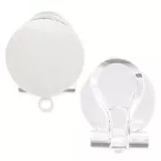 Clips plateau avec anneau 12 mm argenté x2