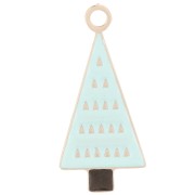 Breloque sapin de Noël 21x9 mm - Resine époxy - Acier inoxydable 316L - Bleu x1