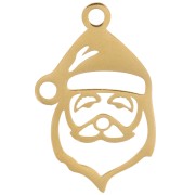 Pendentif Père Noël ajouré 23x14 mm - Acier inoxydable 316L Doré x1|raw }}