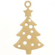 Pendentif Sapin de Noël 22x12 mm - Acier inoxydable 316L Doré x1|raw }}