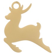 Pendentif cerf 20x17 mm - Acier inoxydable 316L Doré x1|raw }}