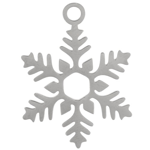 Pendentif flocon de neige 23x17 mm - Acier inoxydable 316L x1
