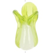 Perle chou chinois en verre 21x9 mm - Blanc - Vert clair x1|raw }}