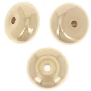 Perles rondelles 12x7 mm en acrylique métallisée  CCB - Doré x10