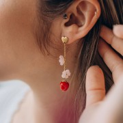 Perles pomme en verre 10 mm - Rouge x6