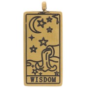 Pendentif carte de tarot 21x10 mm - La sagesse - Acier inoxydable 316L Doré x1|raw }}