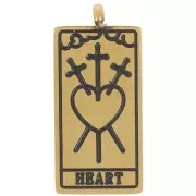 Pendentif carte de tarot 21x10 mm - Le coeur - Acier inoxydable 316L Doré x1