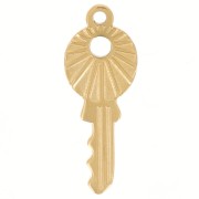 Breloque clé 12x4.5 mm - Acier inoxydable 316L Doré x1|raw }}