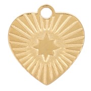 Breloque coeur strié 7 mm - Acier inoxydable 316L - Doré x1|raw }}