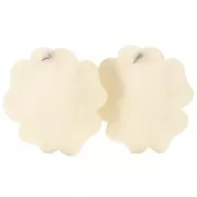 Boucles d'oreilles fleur 48 mm en résine opaque - Ecru x2